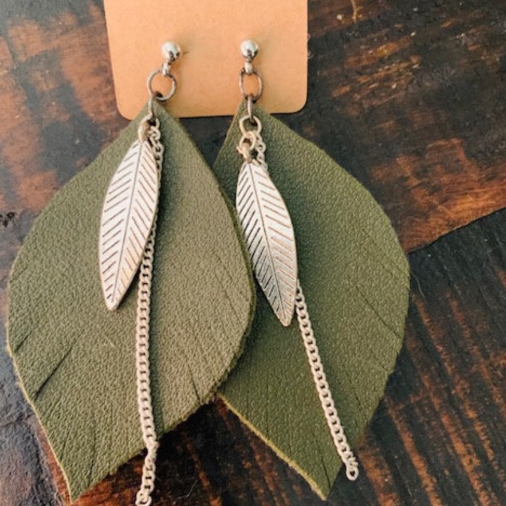 Light weight faux leather earrings